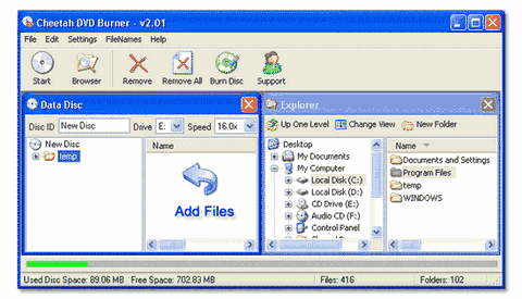 Cheetah DVD Burner 2.44: проста програма для запису дисків