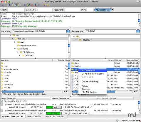 FileZilla 3.2.8: безкоштовний FTP-клієнт