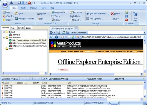 Програма завантаження сайтів — Offline Explorer