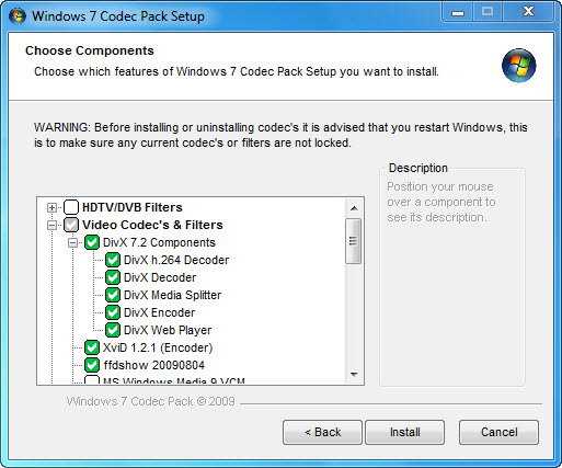 Windows 7 Codec Pack — пакет кодеків